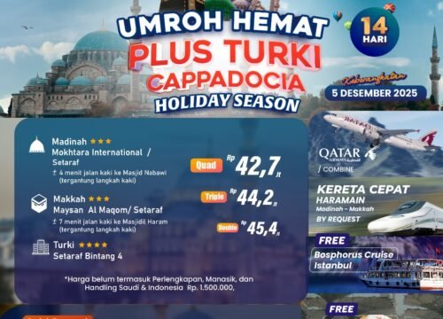 UMROH PLUS TURKI CAPPADOCIA HOLIDAY SEASON 14 HARI  DESEMBER 2025