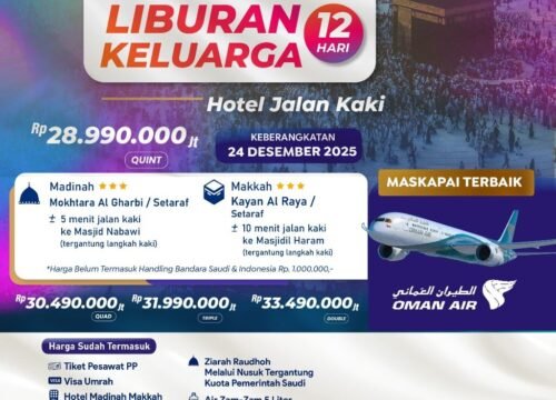 UMROH HEMAT HOLIDAY 12 HARI PLUS THAIF LIBURAN AKHIR TAHUN 24 DESEMBER 2025